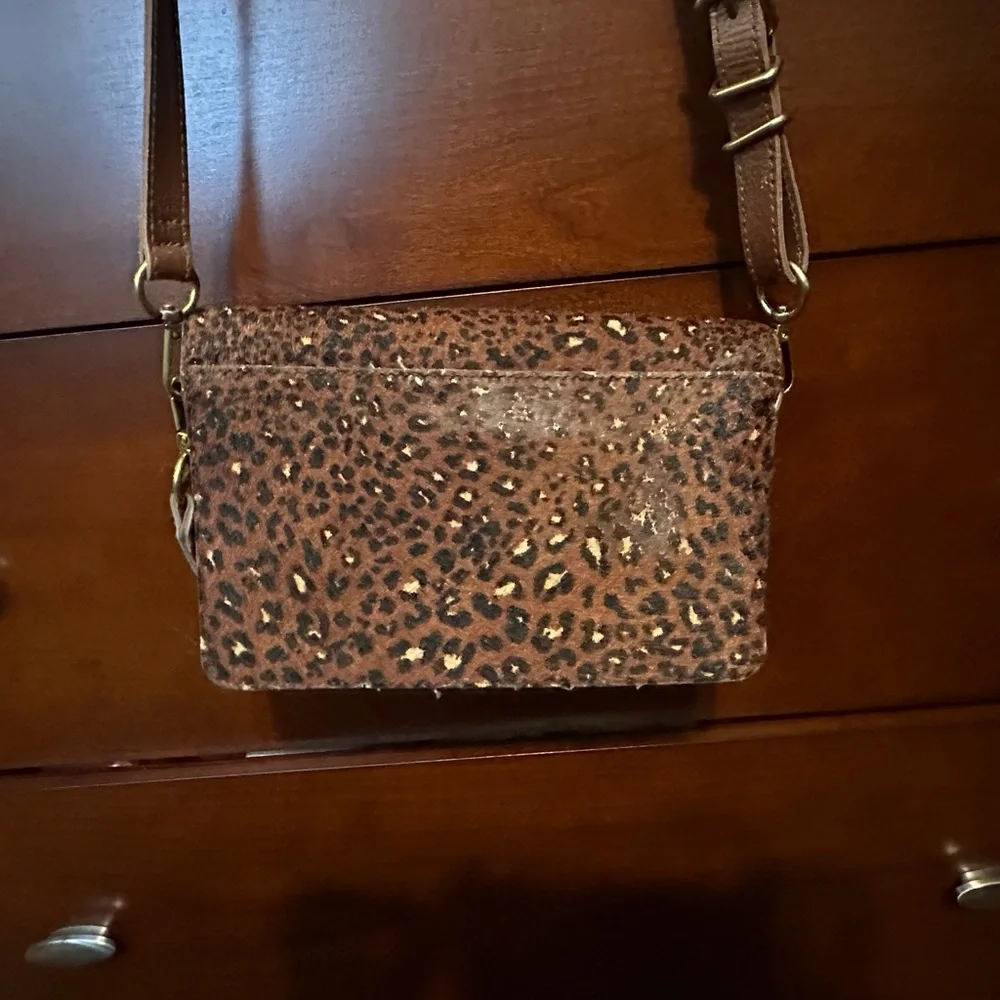 Madewell The Flap Convertible Crossbody Bag & Wallet Painted Leopard Calf Hair - Picture 4 of 16